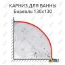 Карниз для ванны Цвет и стиль Бореаль 130х130 Усиленный 25 мм MrKARNIZ фото 1