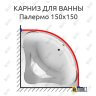 Карниз для ванны Aquavita Палермо 150х150 Усиленный 25 мм MrKARNIZ фото 1