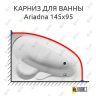 Карниз для ванны Relisan Ariadna 145х95 Усиленный 25 мм MrKARNIZ фото 1