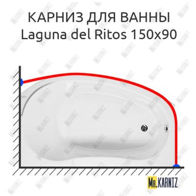 Карниз для ванны Akrilan Laguna del Ritos 150х90 Усиленный 25 мм MrKARNIZ