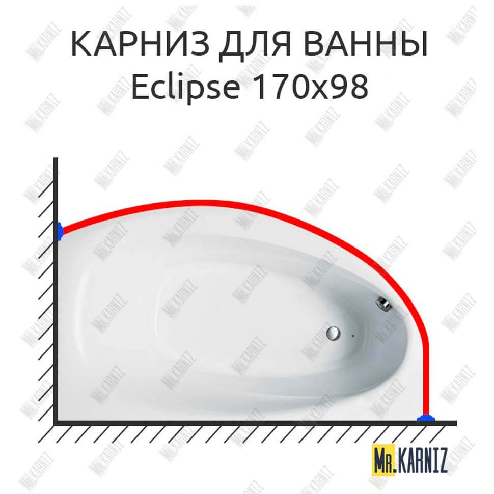 Карниз для ванны Balteco Eclipse 170х98 Усиленный 25 мм MrKARNIZ