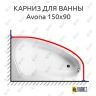 Карниз для ванны Vagnerplast Avona 150х90 Усиленный 25 мм MrKARNIZ фото 1